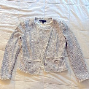 White House Black Market White/Grey Tweed Jacket